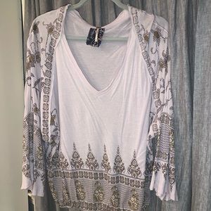 Free People Long Sleeve Patterned Shirt